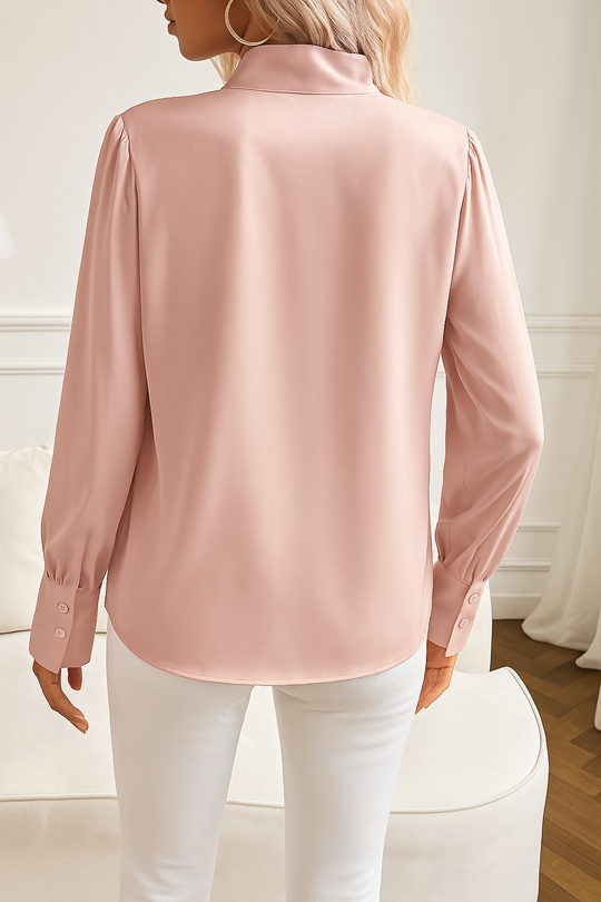 Damesblouse Met Strik Hals En Elegante Mouwen - Zara