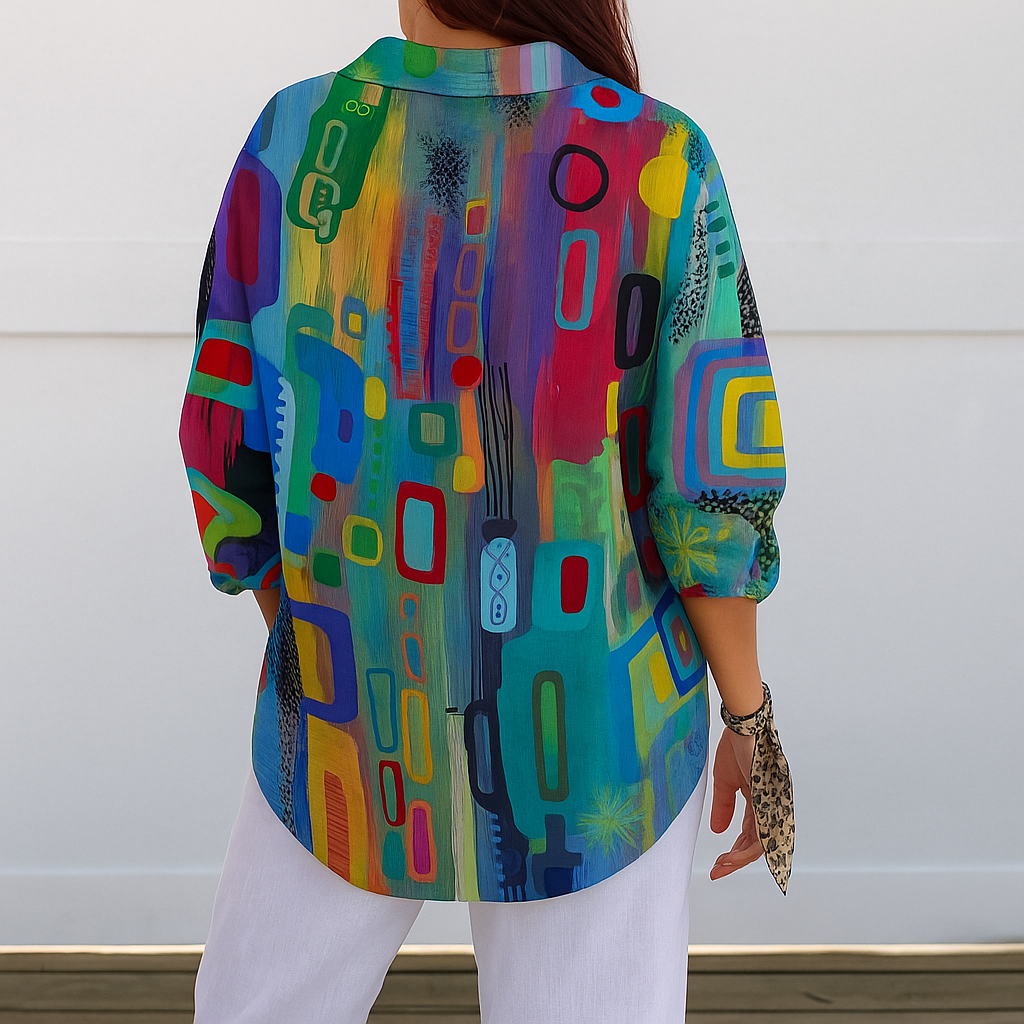 Dames Blouse Met Kleurrijke Print - Marit
