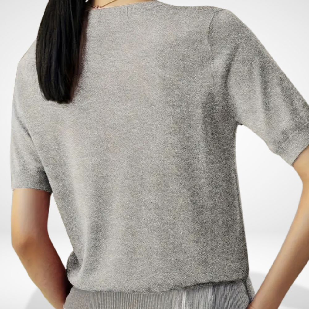 Zara - Stijlvolle Gebreide Dames Top Korte Mouw