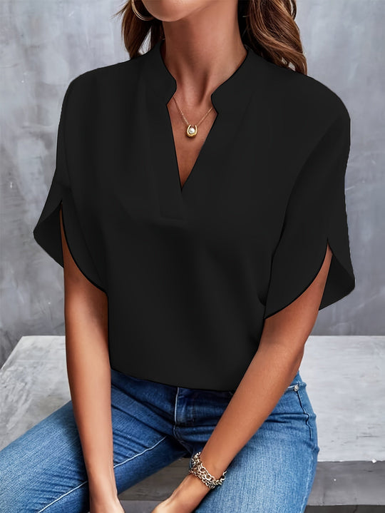 Chiffon Blouse Dames Met V-Hals Elegant - Sade