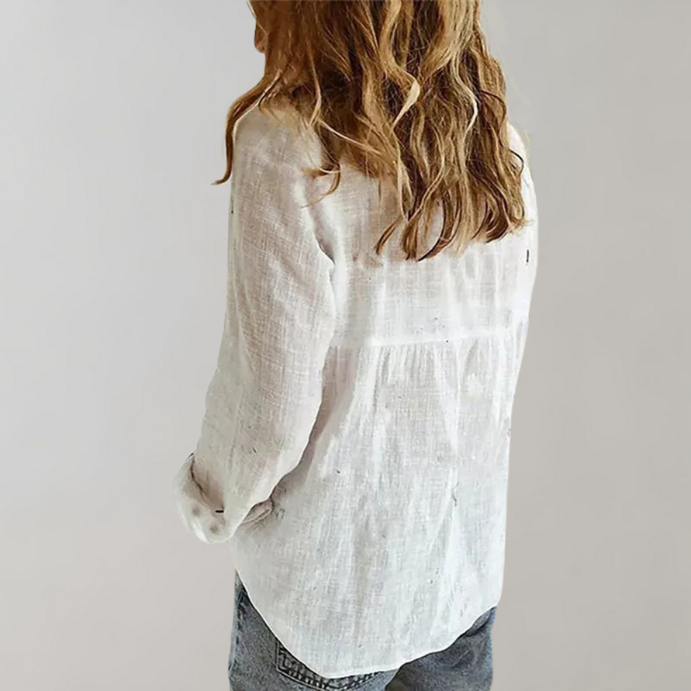 Zara - Casual Linnen Dames Blouse