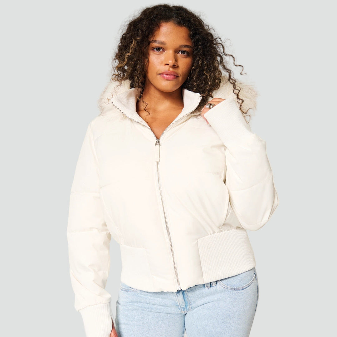 Rachel - Stijlvolle Korte Gewatteerde Winterjas