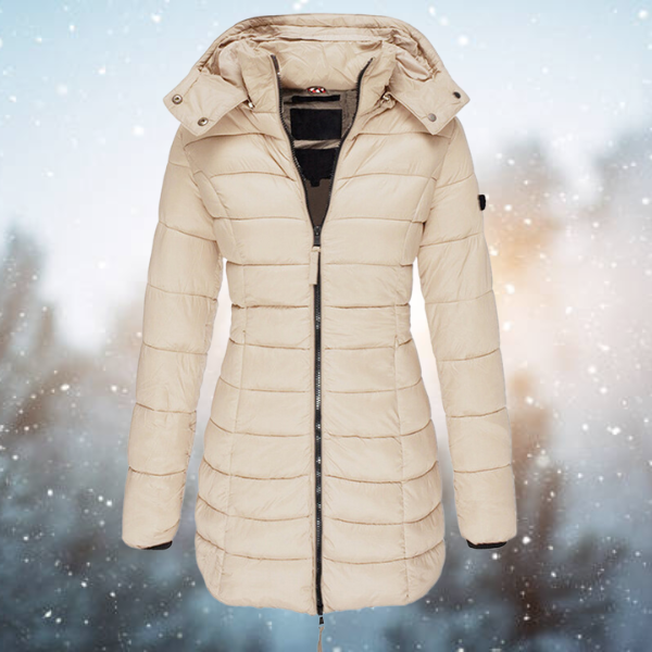 Nicole - Elegante Lange Gewatteerde Winterjas