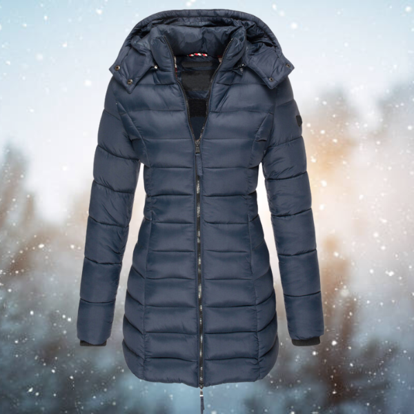 Nicole - Elegante Lange Gewatteerde Winterjas