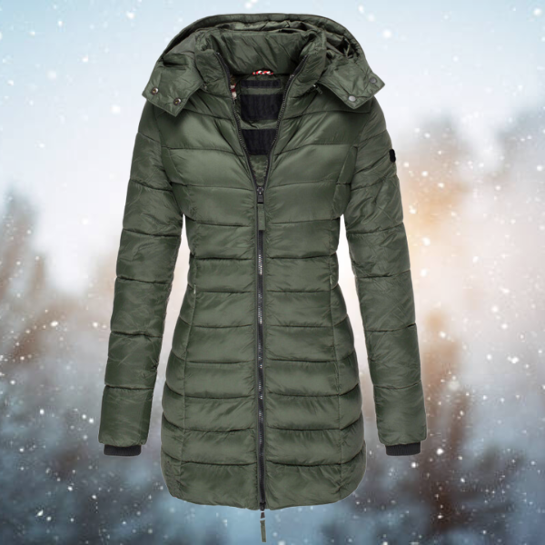 Nicole - Elegante Lange Gewatteerde Winterjas