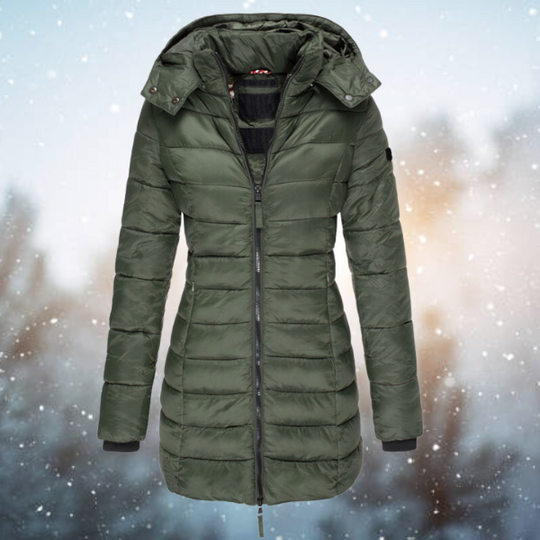 Nicole - Elegante Lange Gewatteerde Winterjas
