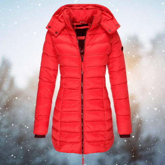 Nicole - Elegante Lange Gewatteerde Winterjas