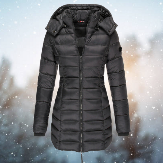 Nicole - Elegante Lange Gewatteerde Winterjas