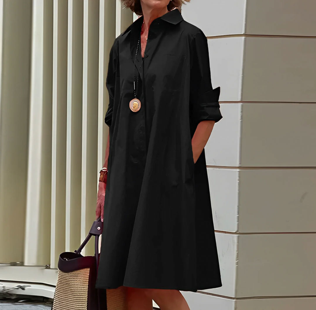 Linnen Blousejurk Dames Met Lange Mouwen - Anouk