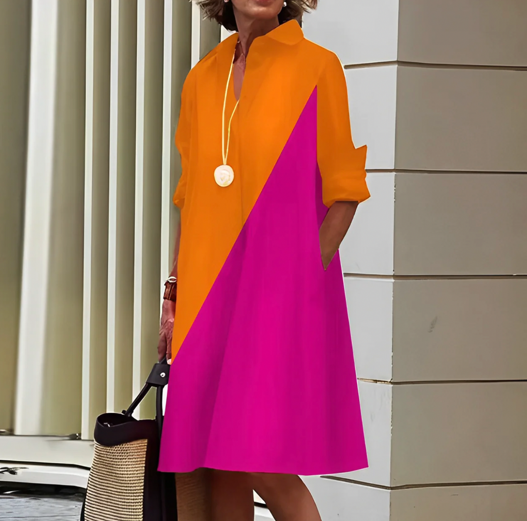 Linnen Blousejurk Dames Met Lange Mouwen - Anouk