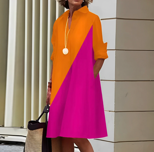 Linnen Blousejurk Dames Met Lange Mouwen - Anouk