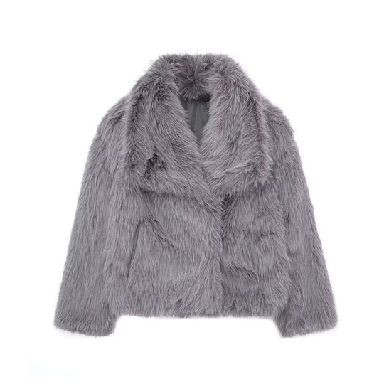 Vanessa - Elegante Korte Bont Winterjas