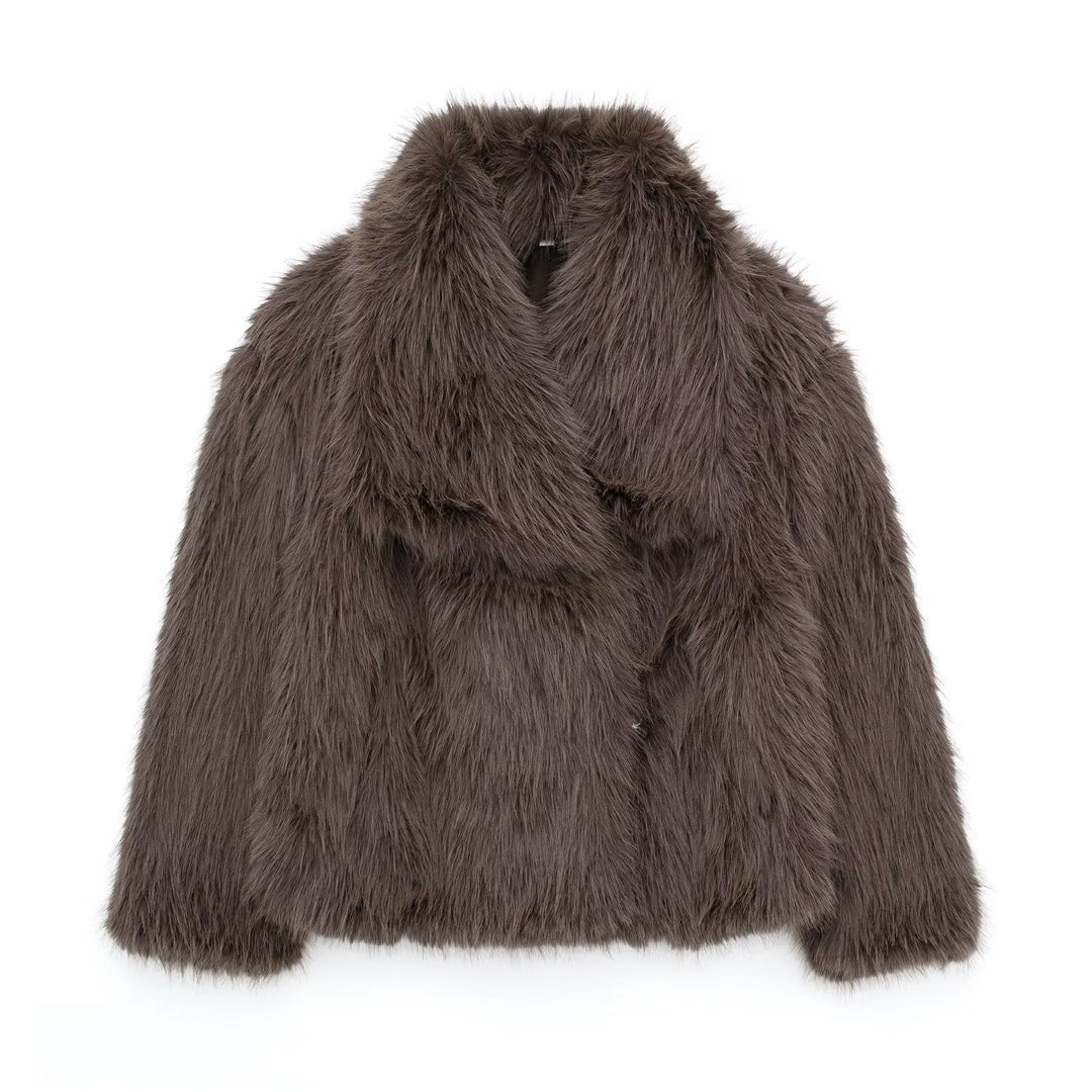 Vanessa - Elegante Korte Bont Winterjas