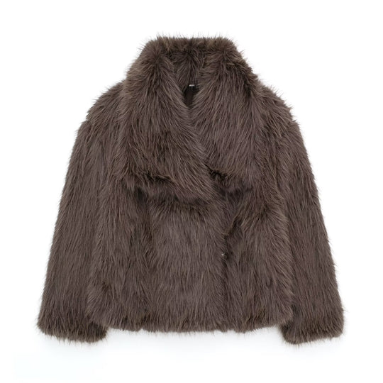 Vanessa - Elegante Korte Bont Winterjas