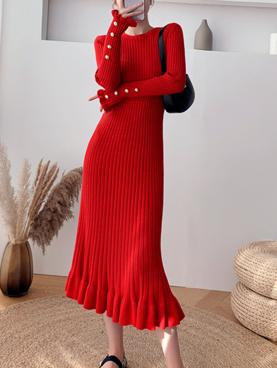 Variant image for Vicky - Elegante Midi-Jurk Met Ruches - Bodycon Pasvorm - Dames-9