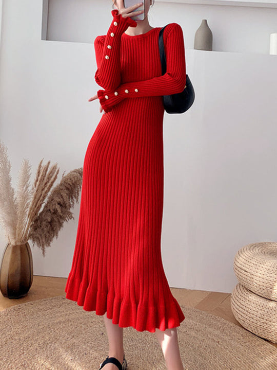 Variant image for Vicky - Elegante Midi-Jurk Met Ruches - Bodycon Pasvorm - Dames-9