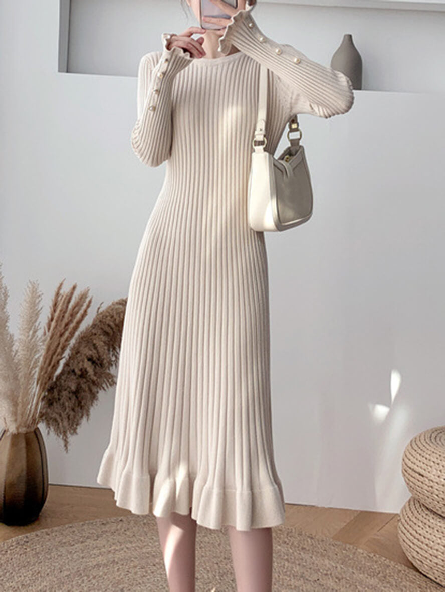 Vicky - Elegante Midi-Jurk Met Ruches - Bodycon Pasvorm - Dames-1