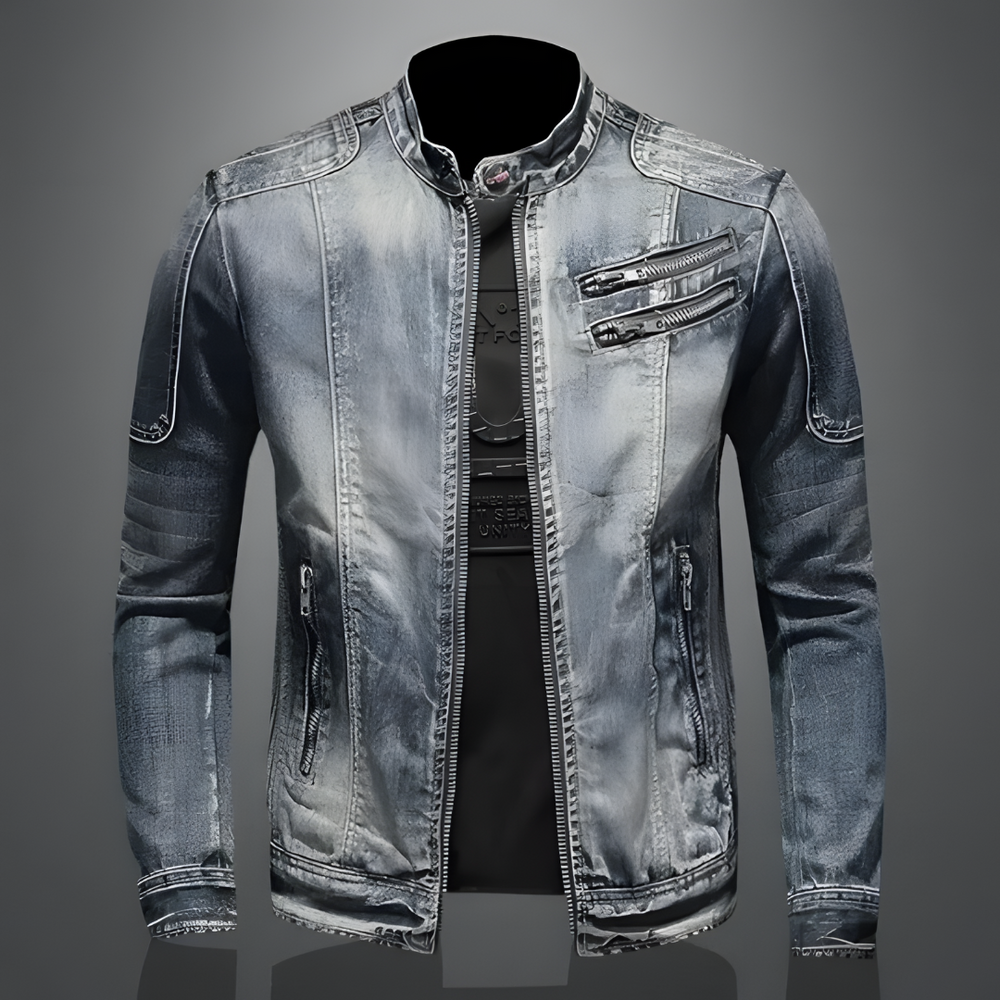 Alessandro | Casual Vintage Spijker Bikerjack
