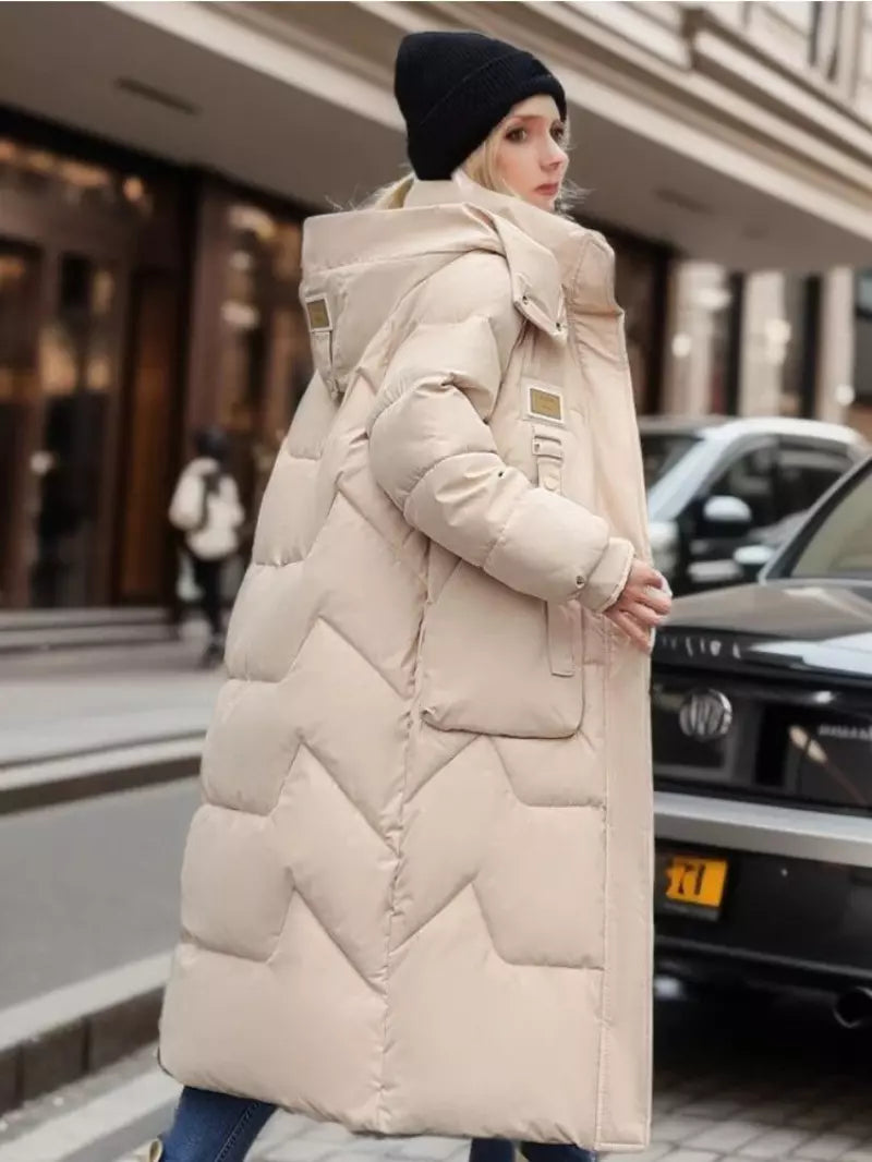 Petra - Stijlvolle Lange Gewatteerde Winterjas