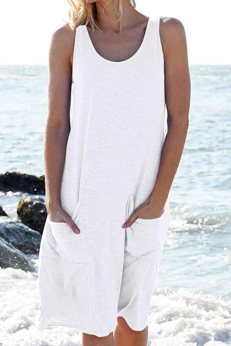 Strandjurk Dames Mouwloos Met Zakken - Bella