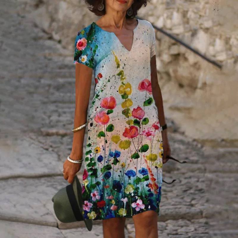 Liana - Luchtige Zomerjurk met Bloemenprint Dames