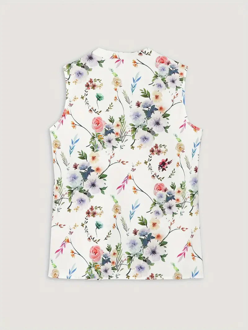 Sara - Mouwloze Blouse met Bloemenprint Dames
