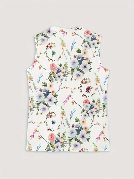 Sara - Mouwloze Blouse met Bloemenprint Dames