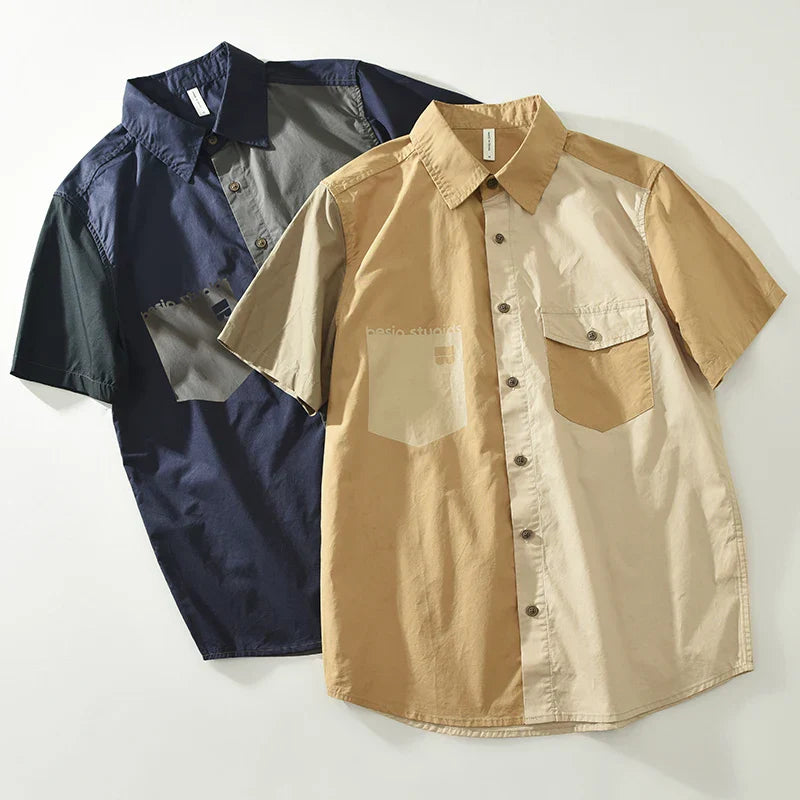 Khalid - Casual Patchwork Overhemd - Trendy - Heren-6
