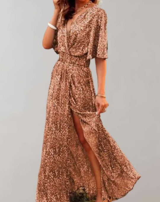 Zara - Boho Maxi Jurk met Split en Wijde Mouwen Dames