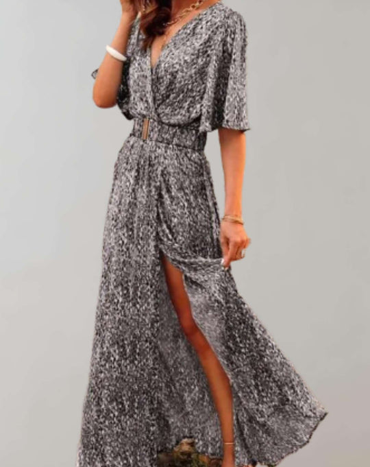 Zara - Boho Maxi Jurk met Split en Wijde Mouwen Dames