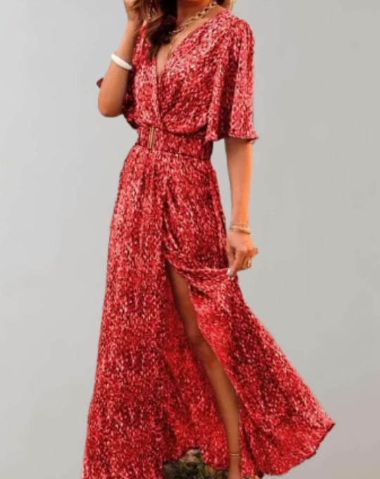 Zara - Boho Maxi Jurk met Split en Wijde Mouwen Dames