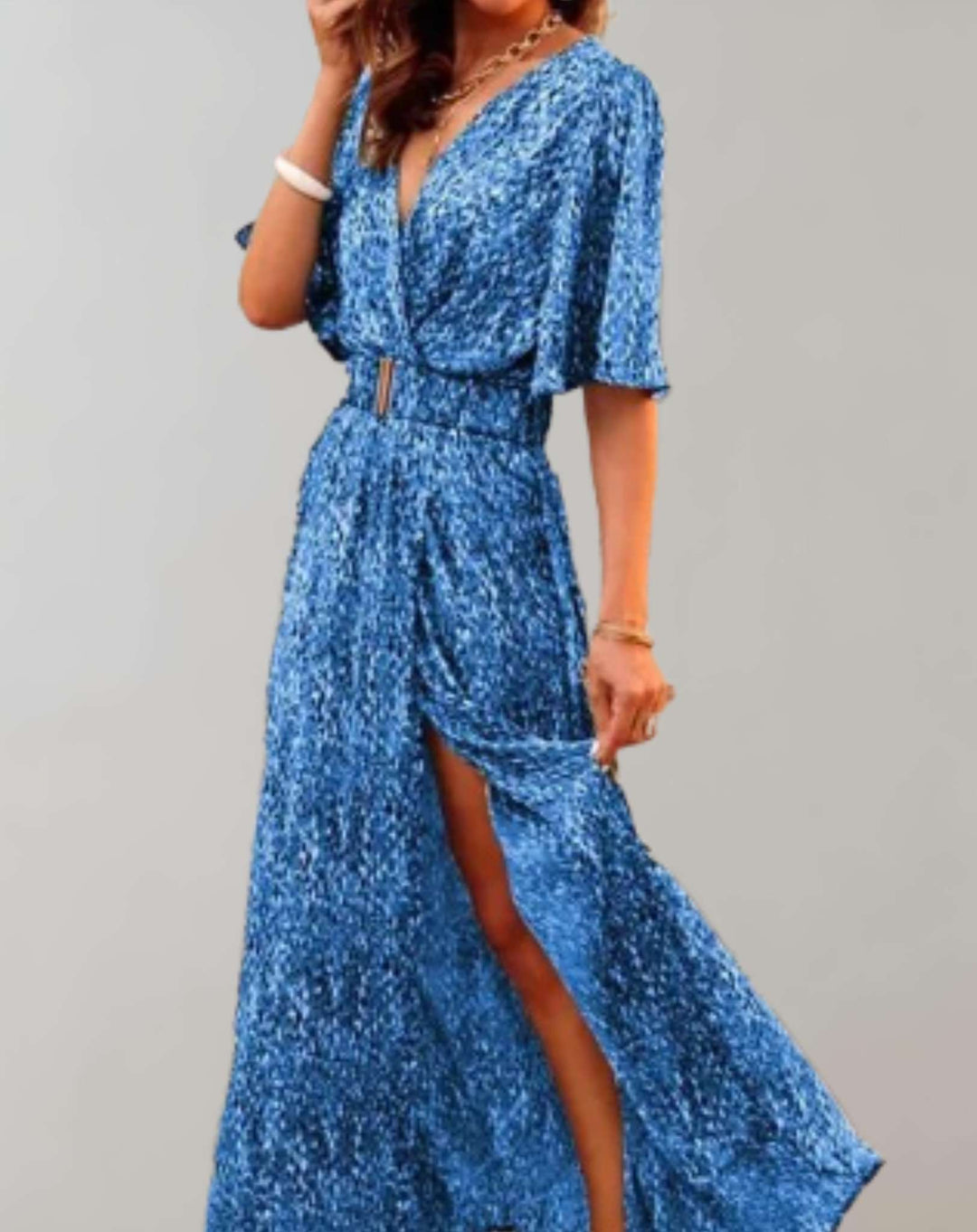 Zara - Boho Maxi Jurk met Split en Wijde Mouwen Dames