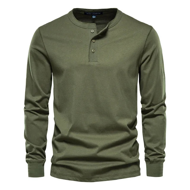 Ed - Lange Mouw Henley T-Shirt - Comfortabel - Heren-3