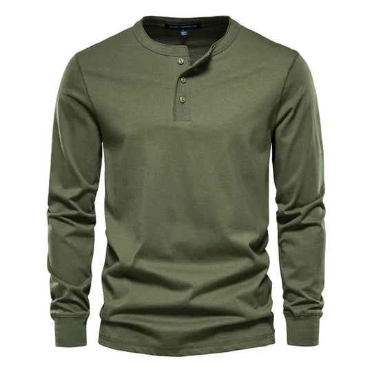Ed - Lange Mouw Henley T-Shirt - Comfortabel - Heren-3