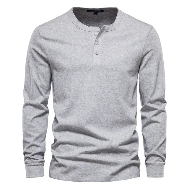 Ed - Lange Mouw Henley T-Shirt - Comfortabel - Heren-2