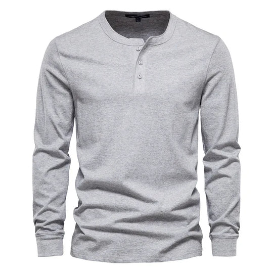 Ed - Lange Mouw Henley T-Shirt - Comfortabel - Heren-2