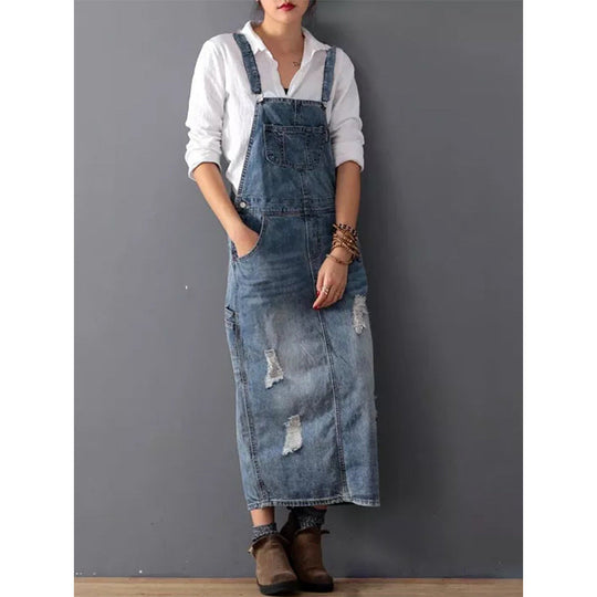 Mila - Trendy Denimjurk met Knopen en Flatterende Pasvorm