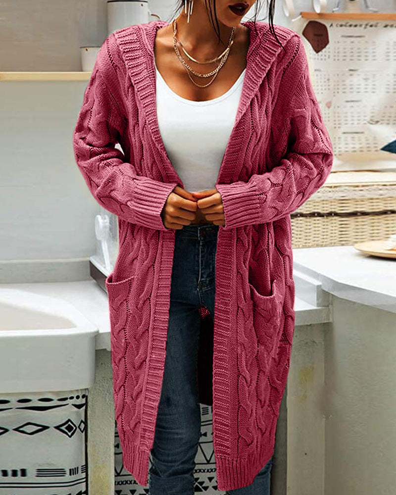 Rachel - Elegant Lang Kabelgebreid Vest