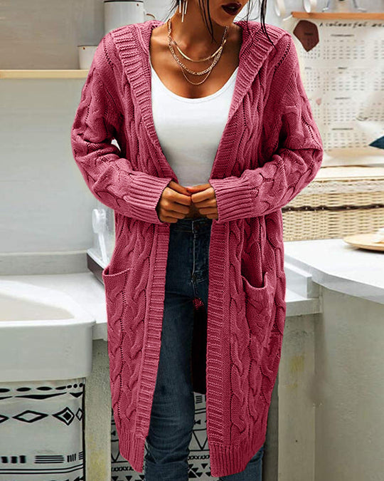 Rachel - Elegant Lang Kabelgebreid Vest
