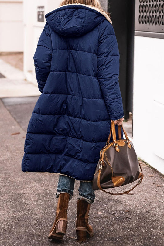 Renate - Elegante Teddy Lange Gewatteerde Winterjas