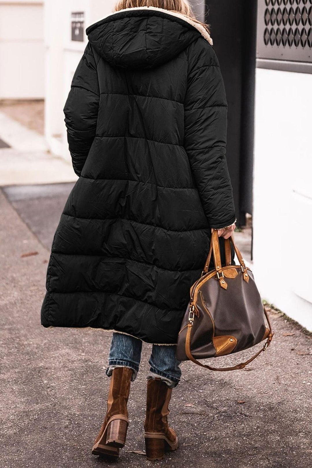 Renate - Elegante Teddy Lange Gewatteerde Winterjas