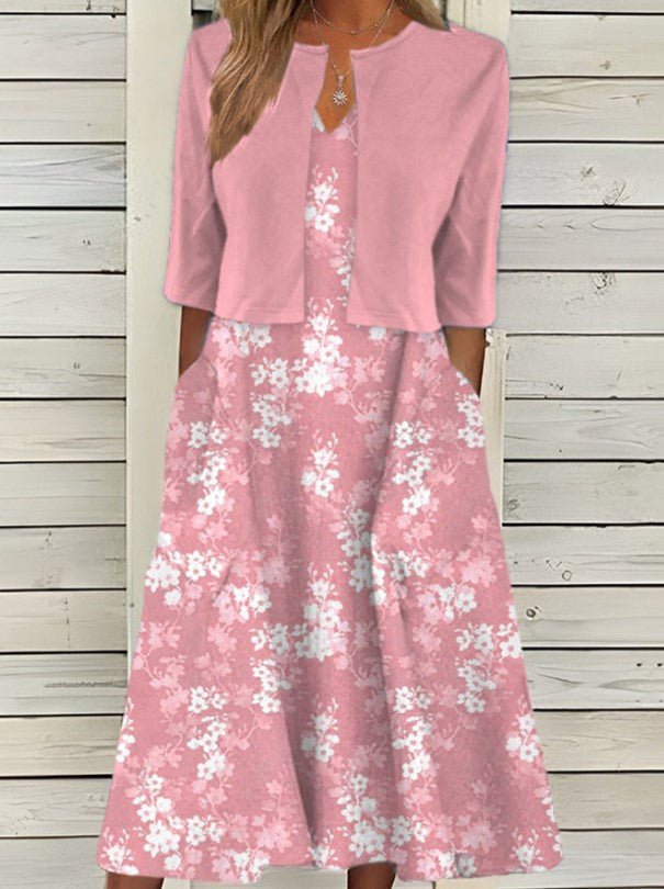 Fleur - Stijlvolle Jurk met Bolero Bloemenprint Dames