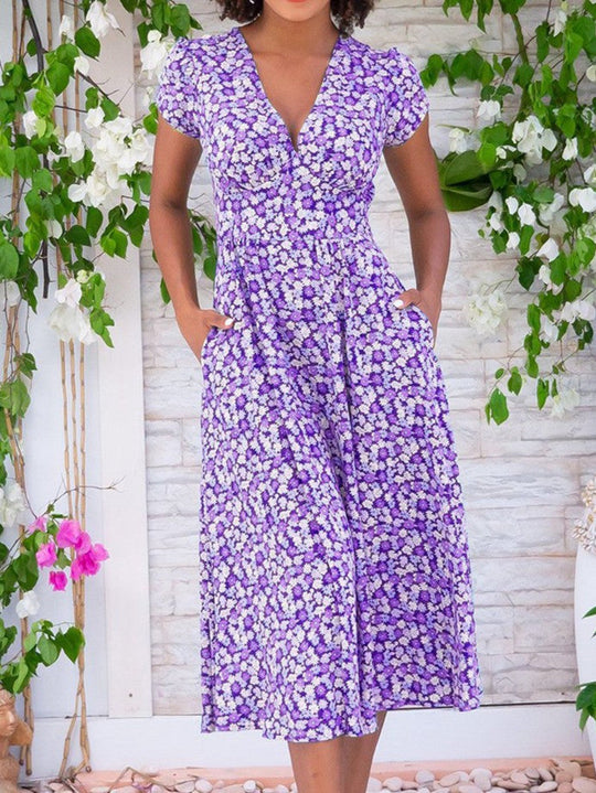 Rose - Midi Jurk met Bloemenprint Dames