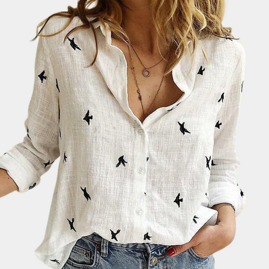Celine - Stijlvolle Blouse Met Print Lange Mouw Dames