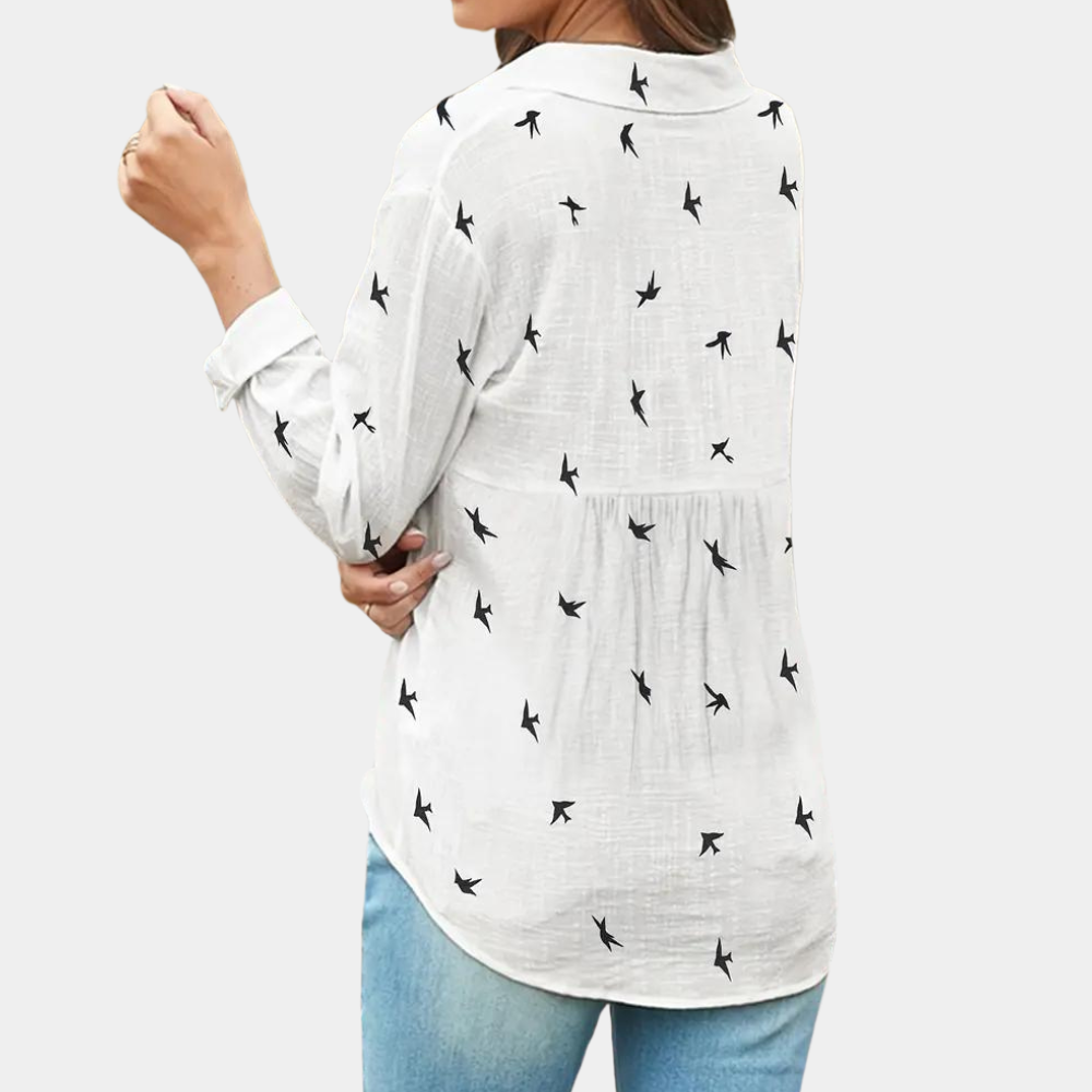 Celine - Stijlvolle Blouse Met Print Lange Mouw Dames