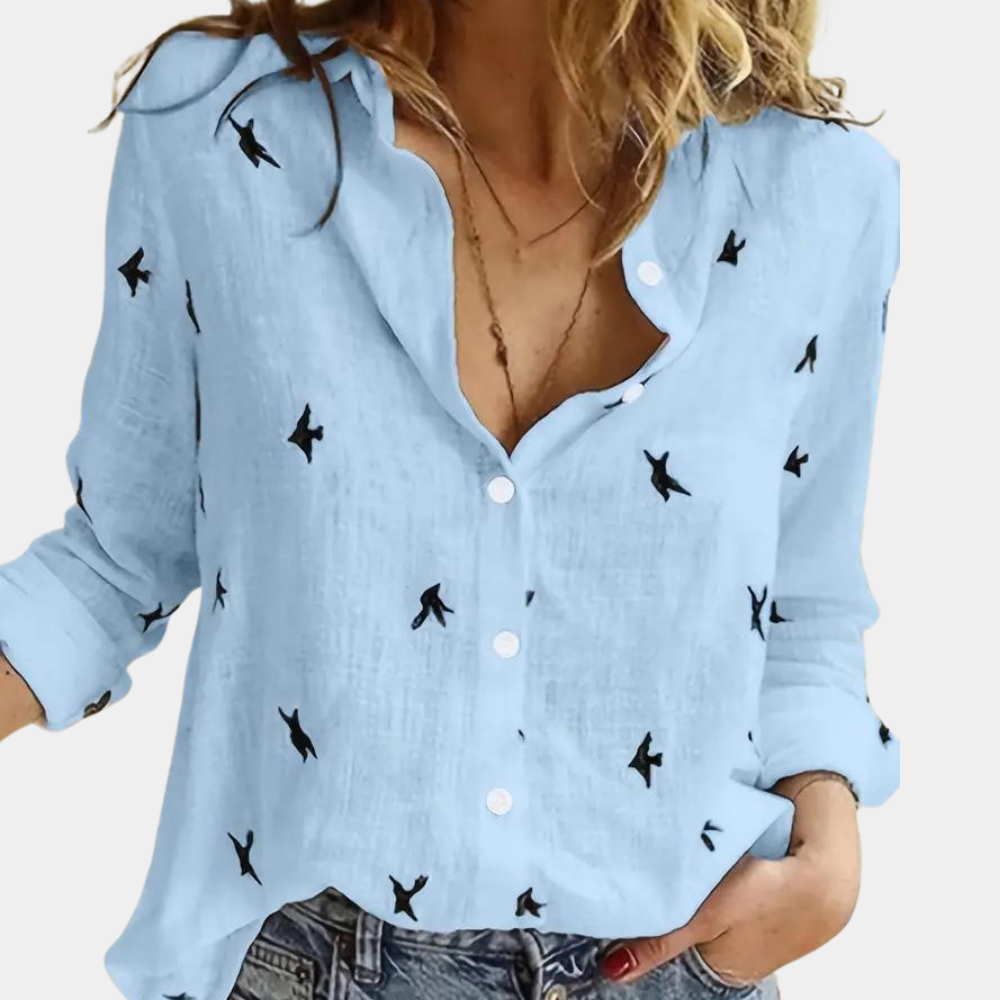 Celine - Stijlvolle Blouse Met Print Lange Mouw Dames