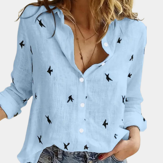 Celine - Stijlvolle Blouse Met Print Lange Mouw Dames