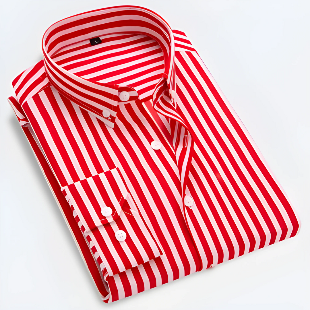 Matteo - Gestreept Slim Fit Overhemd Heren