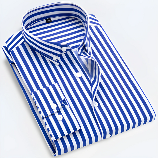 Matteo - Gestreept Slim Fit Overhemd Heren