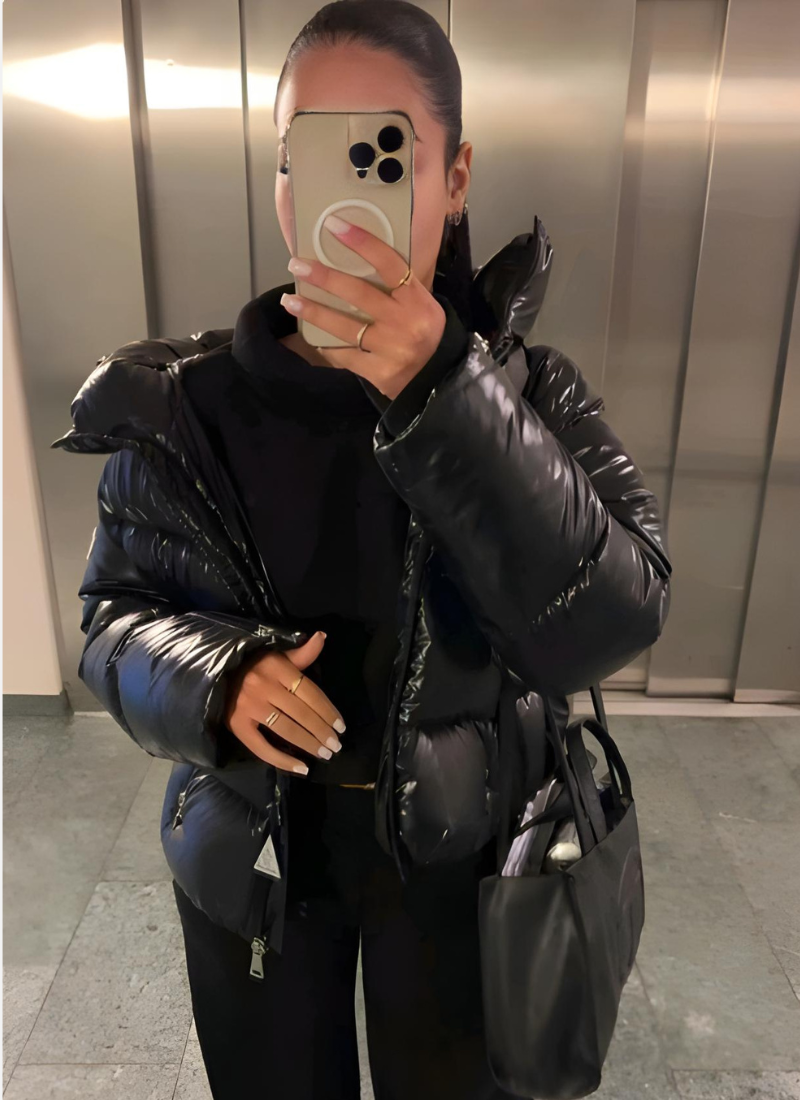 Yvonne | Elegante Warme Oversized Glanzende Winterjas